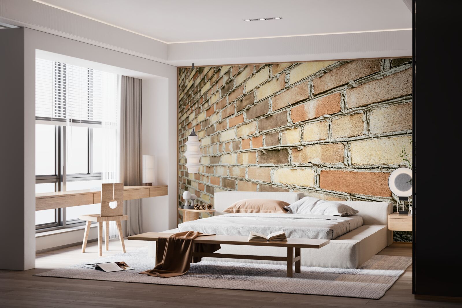 Fototapeta widok z boku na ceglaną ścianę