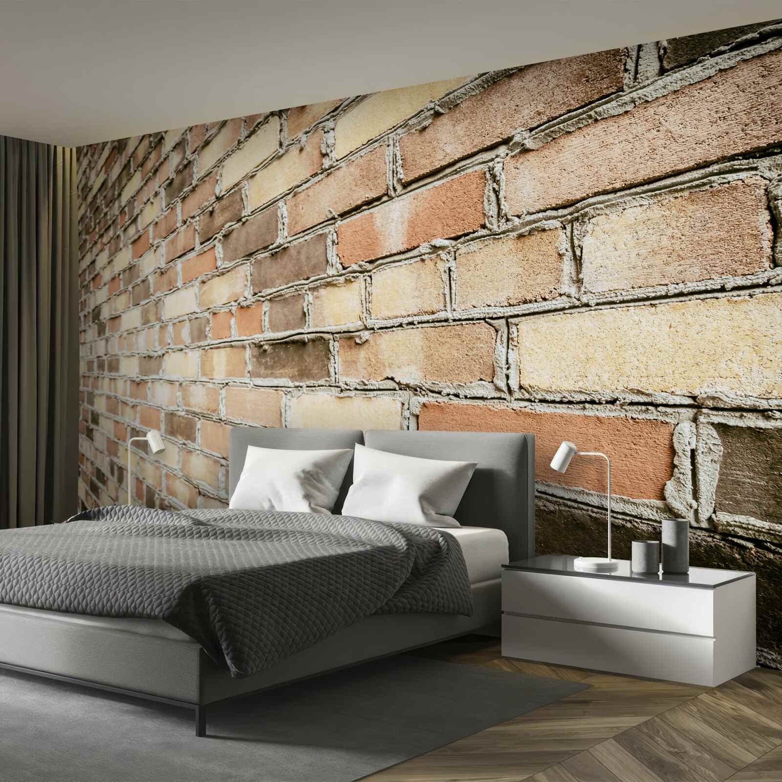 Fototapeta widok z boku na ceglaną ścianę