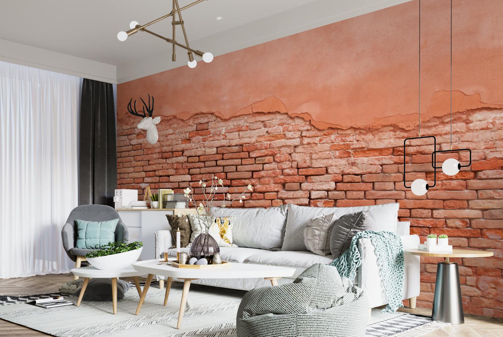 Fototapeta zawalony mur z cegły