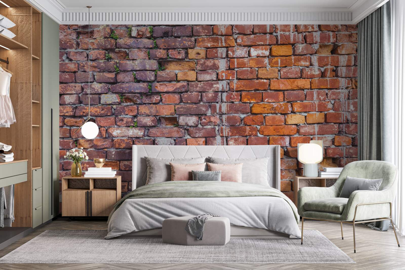 Fototapeta wycieki na zabytkowej ścianie z cegły