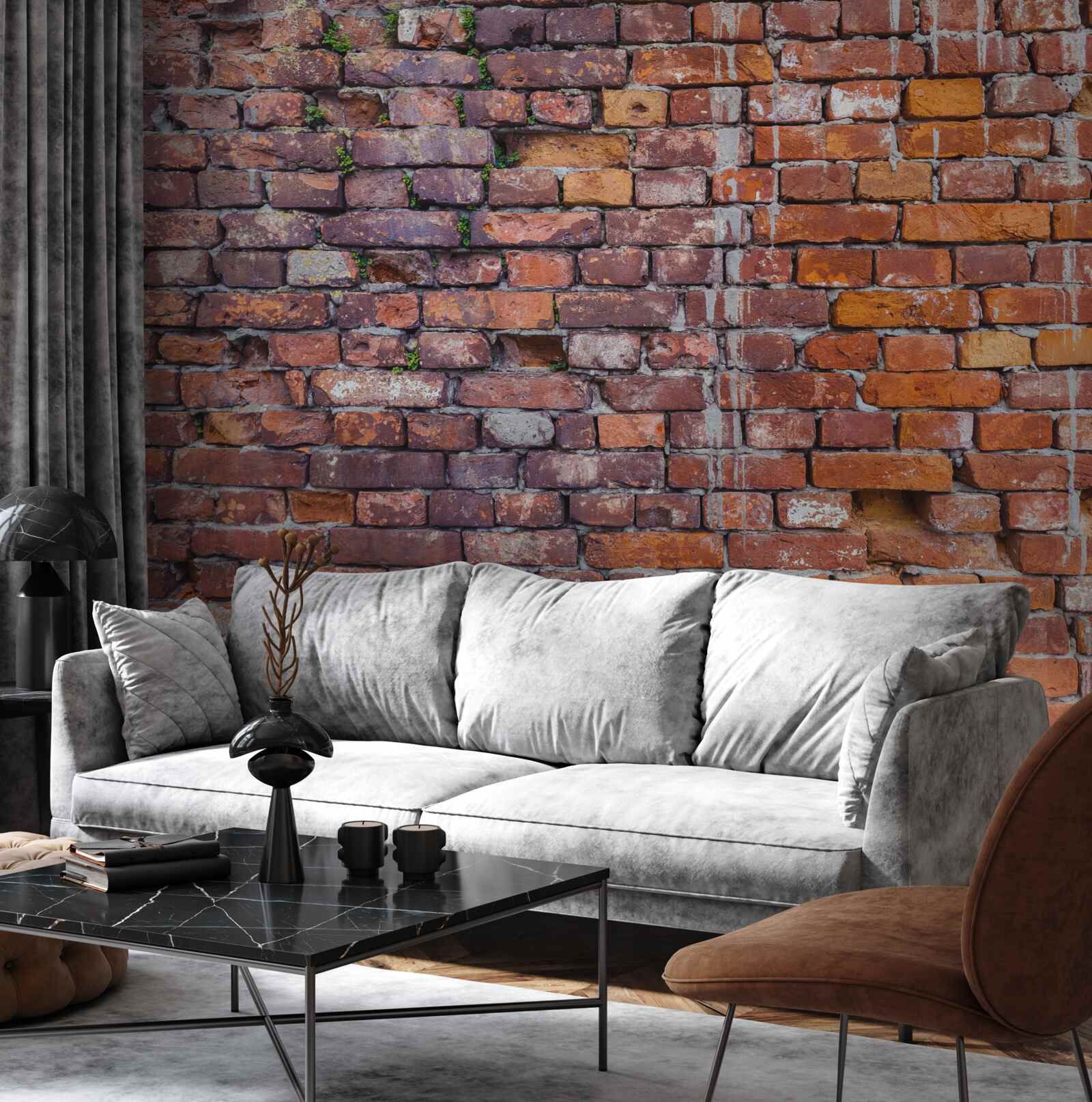 Fototapeta wycieki na zabytkowej ścianie z cegły