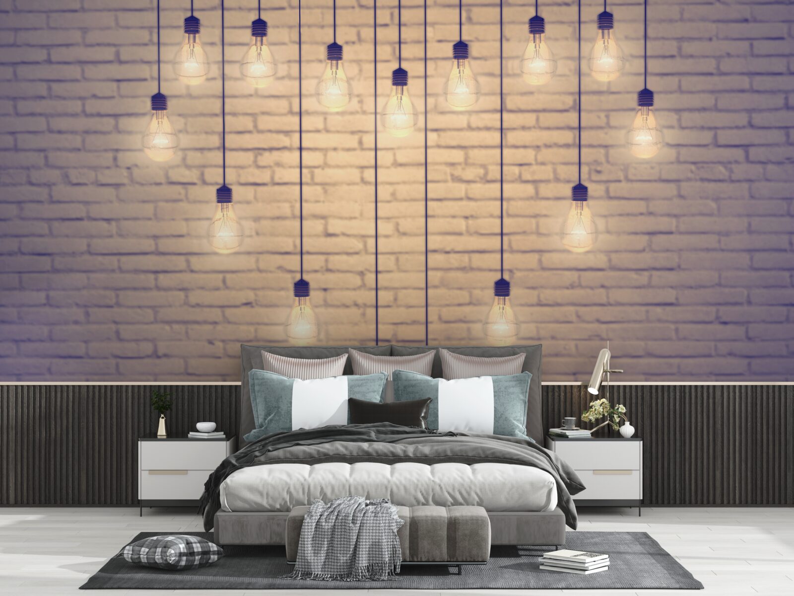 Fototapeta na tle ściany w kolorze cyprysu widnieje serce wykonane ze świetlówek