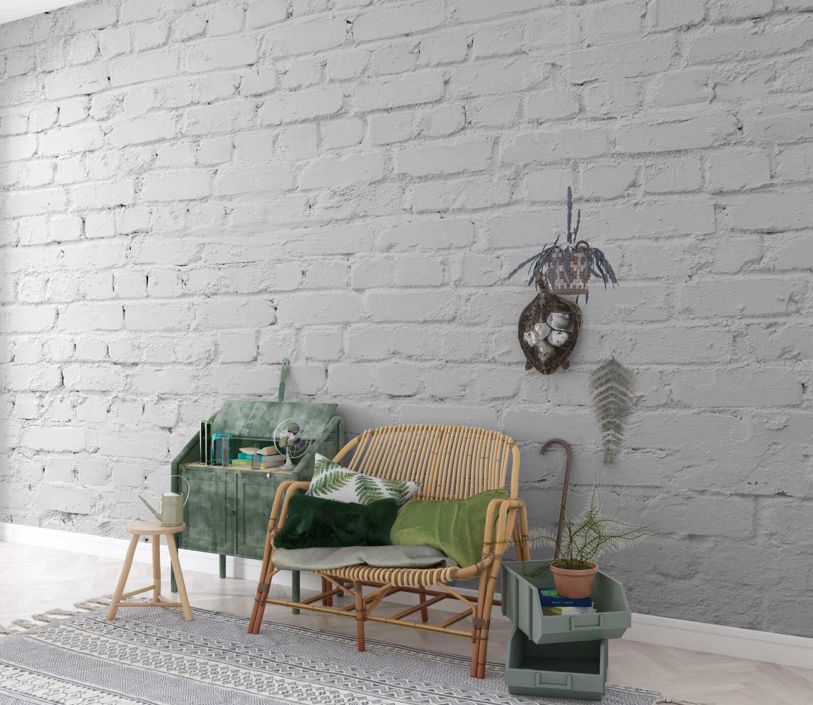 Fototapeta biały ceglany mur