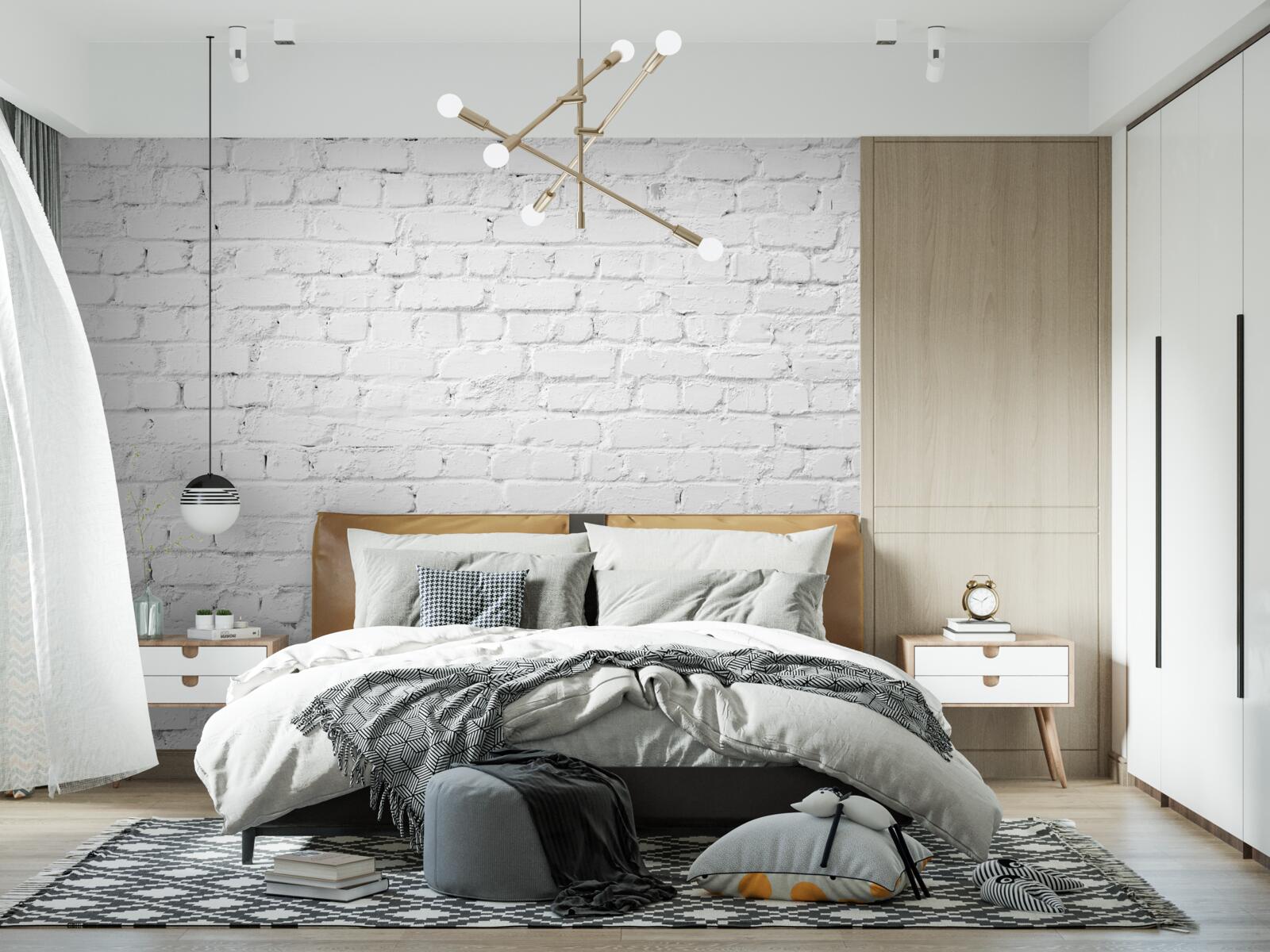 Fototapeta biały ceglany mur