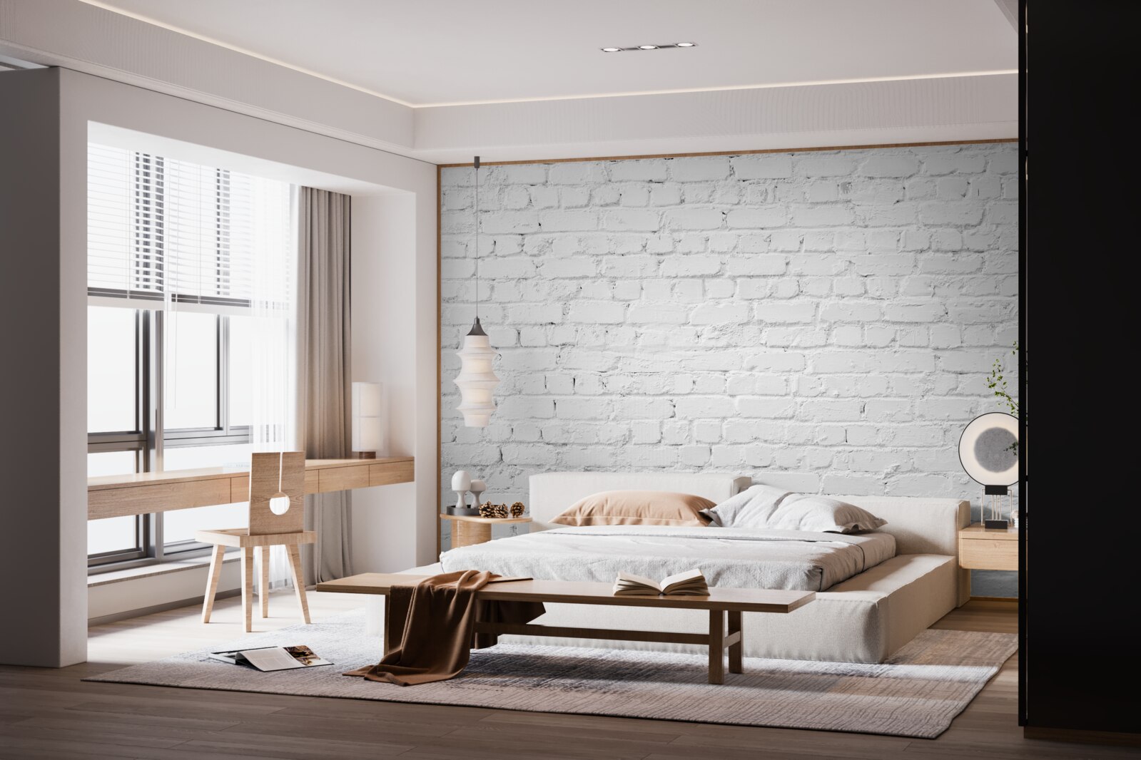 Fototapeta biały ceglany mur