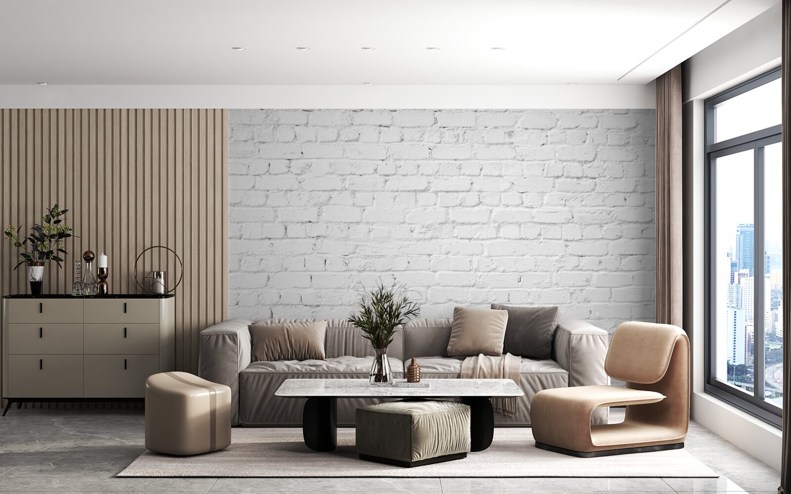 Fototapeta biały ceglany mur