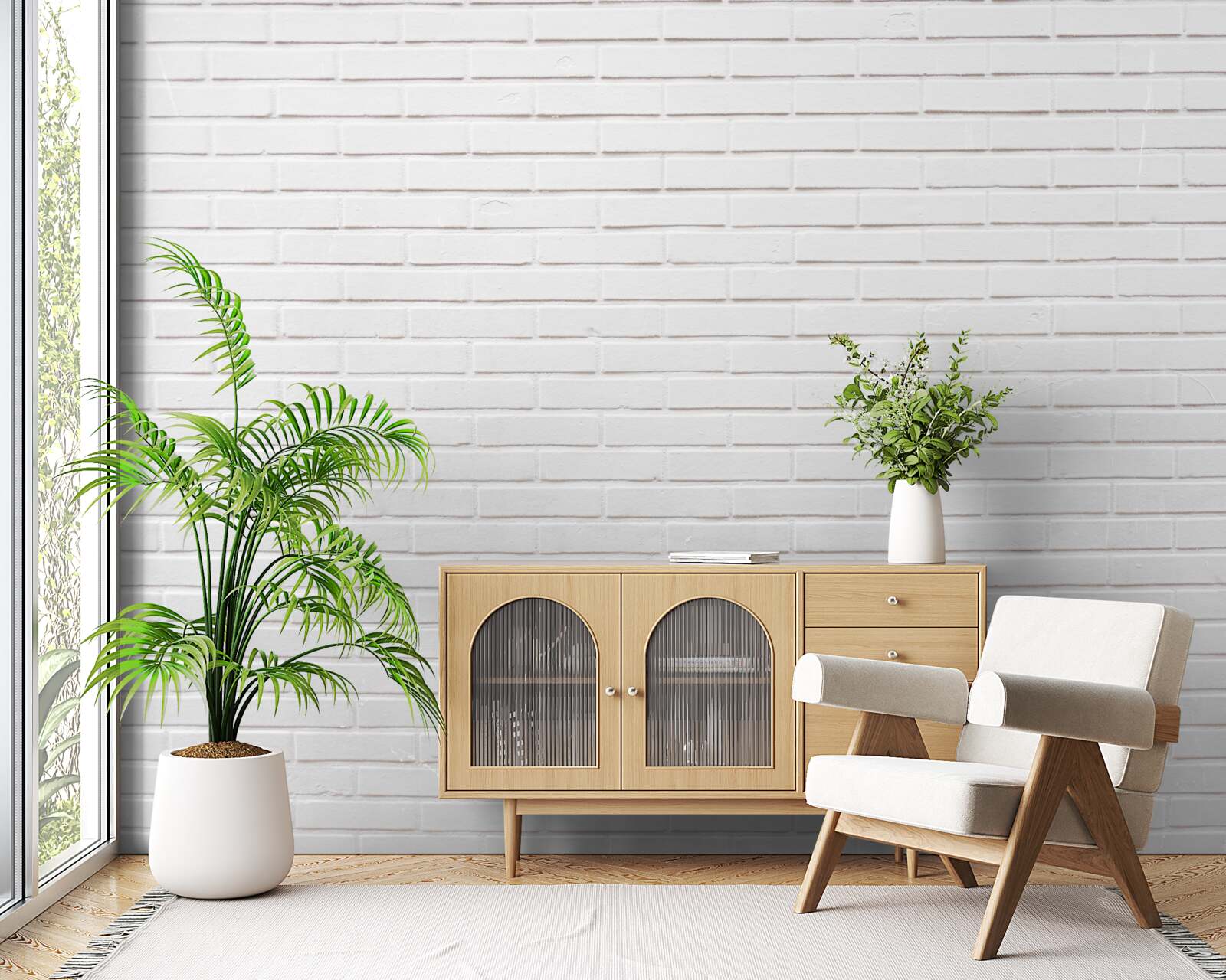 Fototapeta ceglana ściana jest nieskazitelnie biała