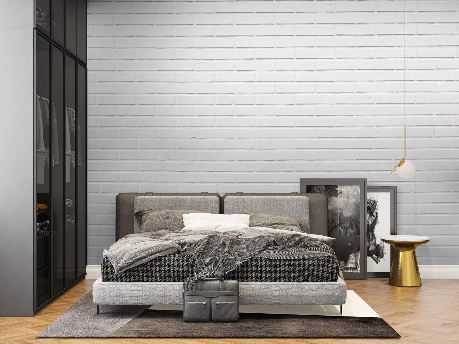 Fototapeta ceglana ściana jest nieskazitelnie biała