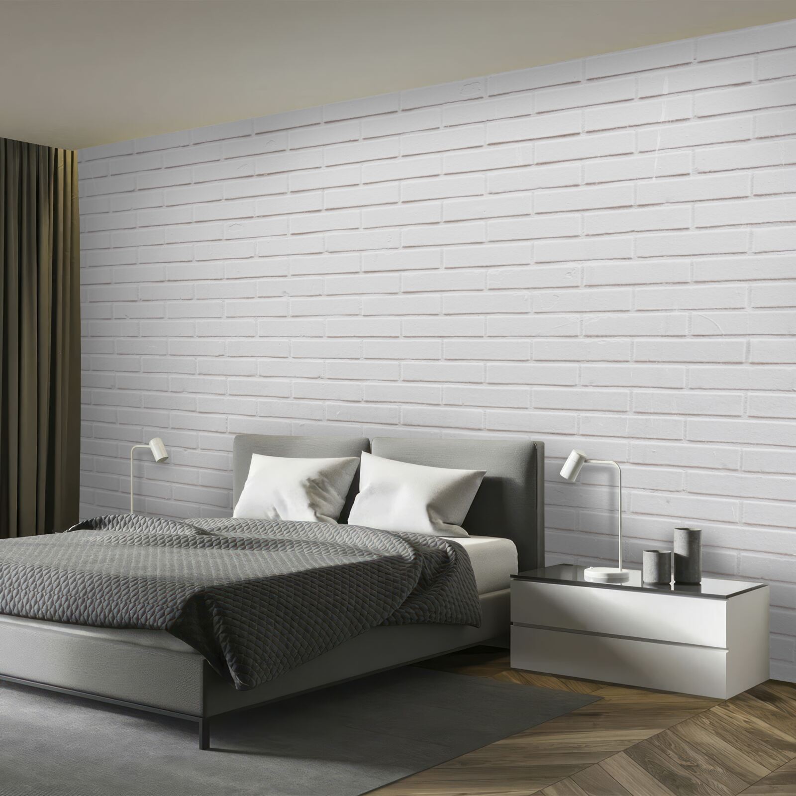 Fototapeta ceglana ściana jest nieskazitelnie biała