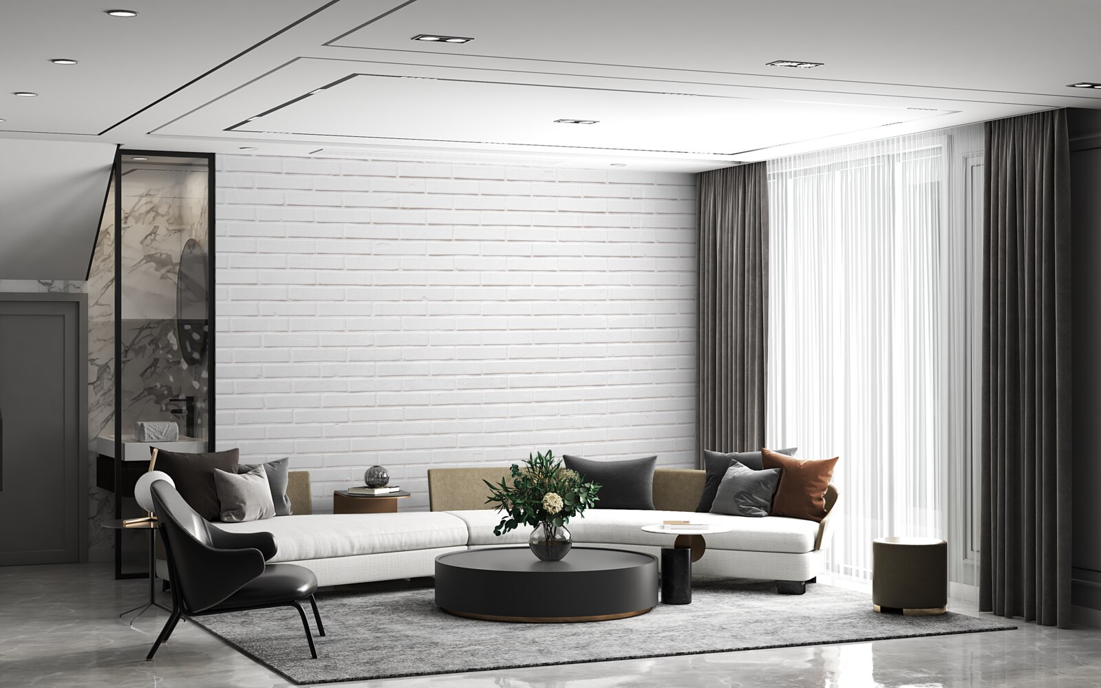 Fototapeta ceglana ściana jest nieskazitelnie biała