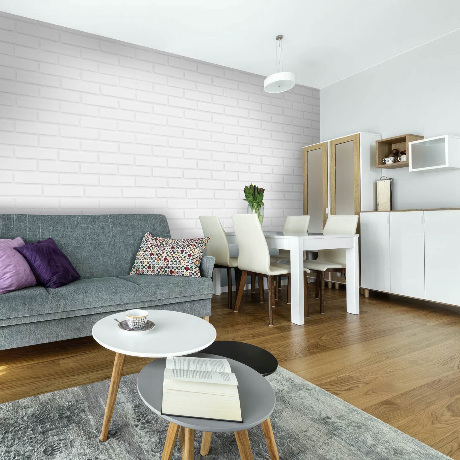 Fototapeta ceglana ściana jest nieskazitelnie biała