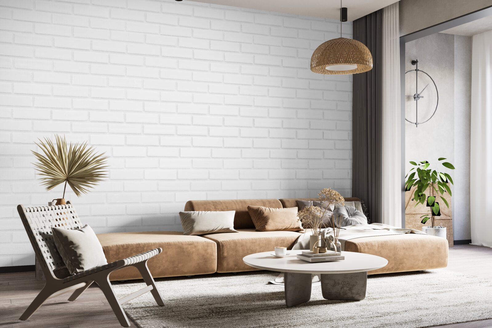 Fototapeta ceglana ściana jest nieskazitelnie biała