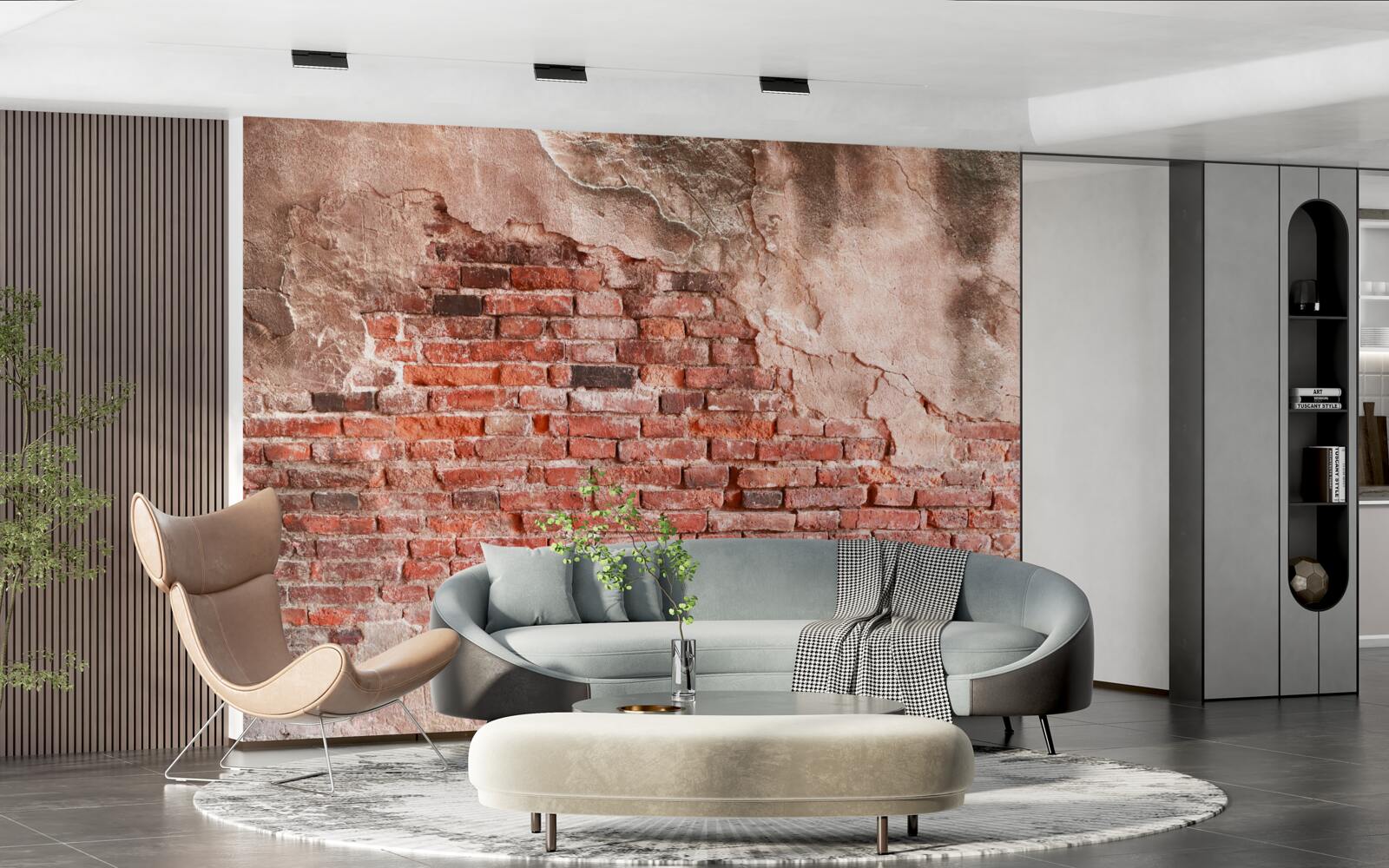 Fototapeta Ściana pokryta kruszącymi się cegłami