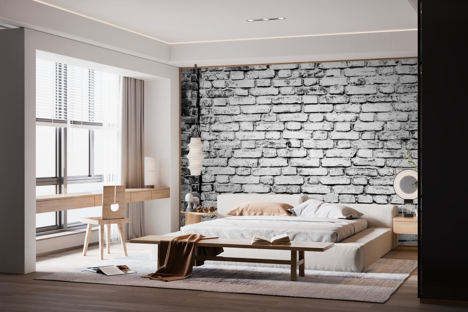 Fototapeta Ściana z cegieł ze śladami zarysowań