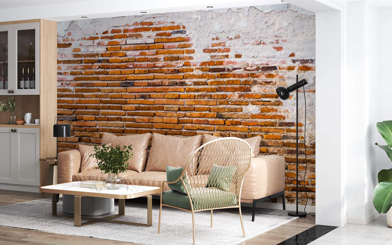 Fototapeta stary ceglany mur, który stracił swój wygląd