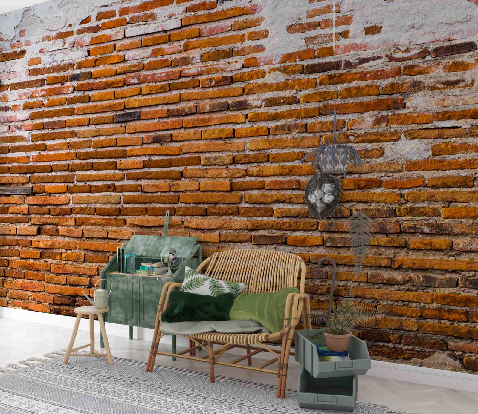 Fototapeta stary ceglany mur, który stracił swój wygląd