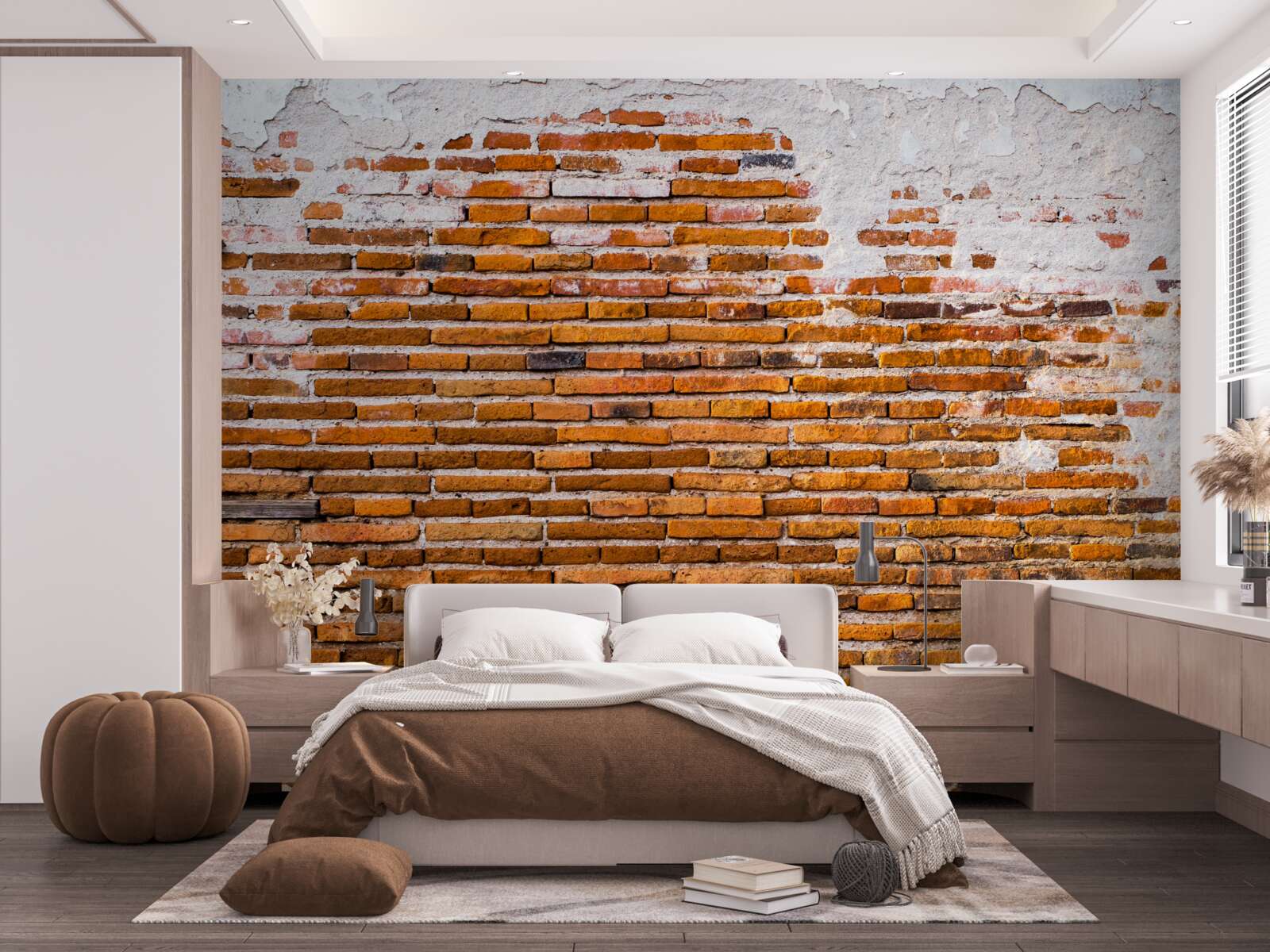 Fototapeta stary ceglany mur, który stracił swój wygląd