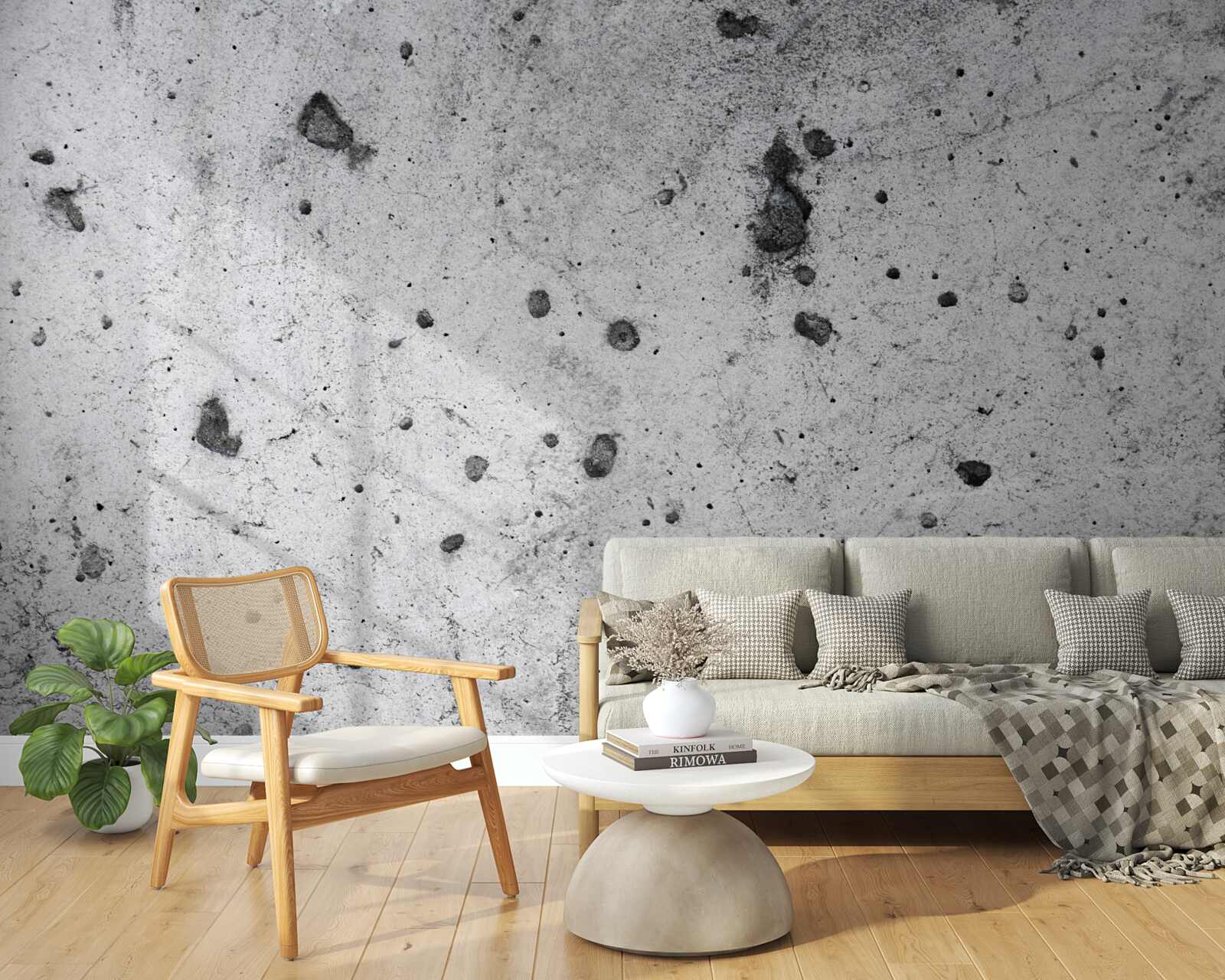 Fototapeta betonowa ściana z ciemnymi śladami