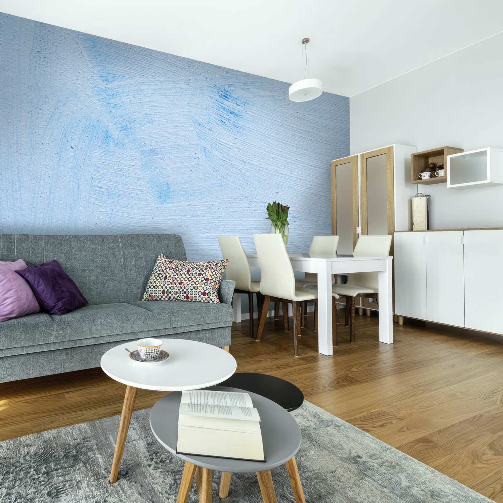 Fototapeta warstwa tynku w kolorze miękkiego lazuru