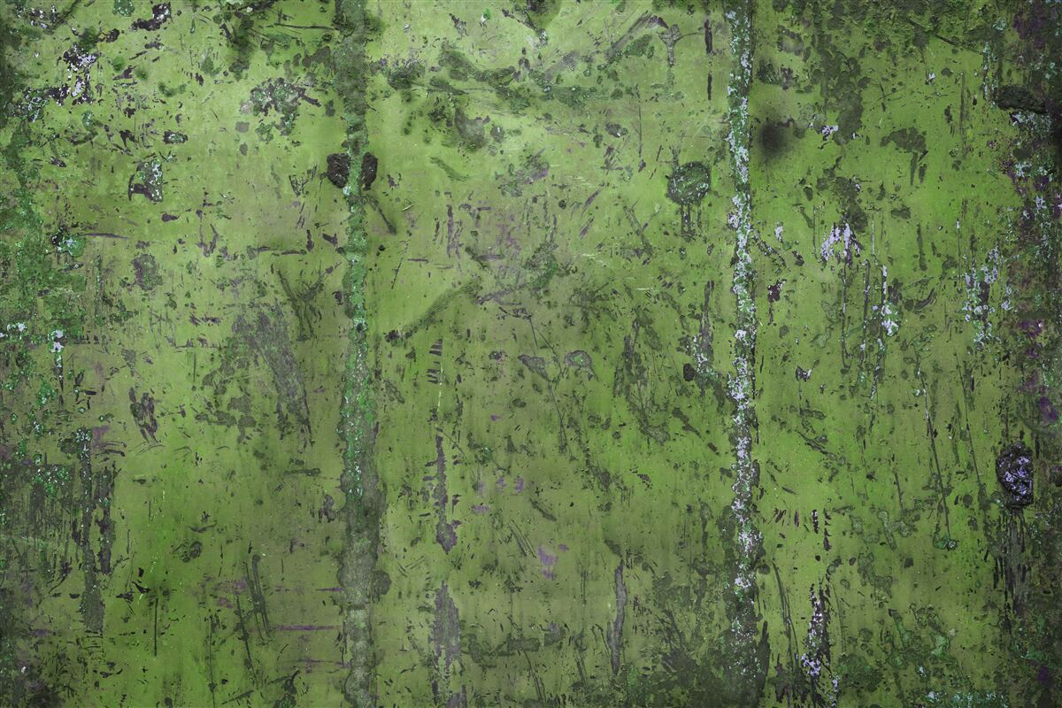 Fototapeta Ściana pokryta zieloną rdzą