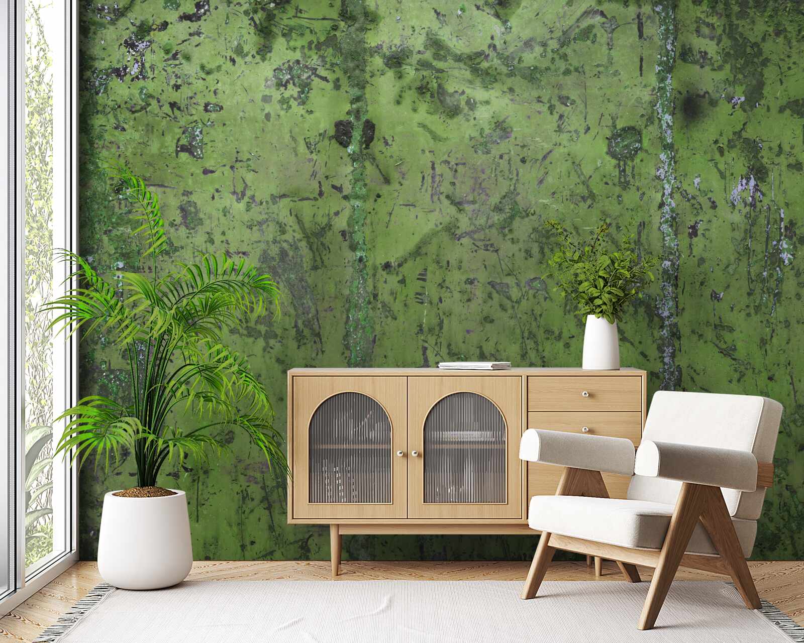 Fototapeta Ściana pokryta zieloną rdzą