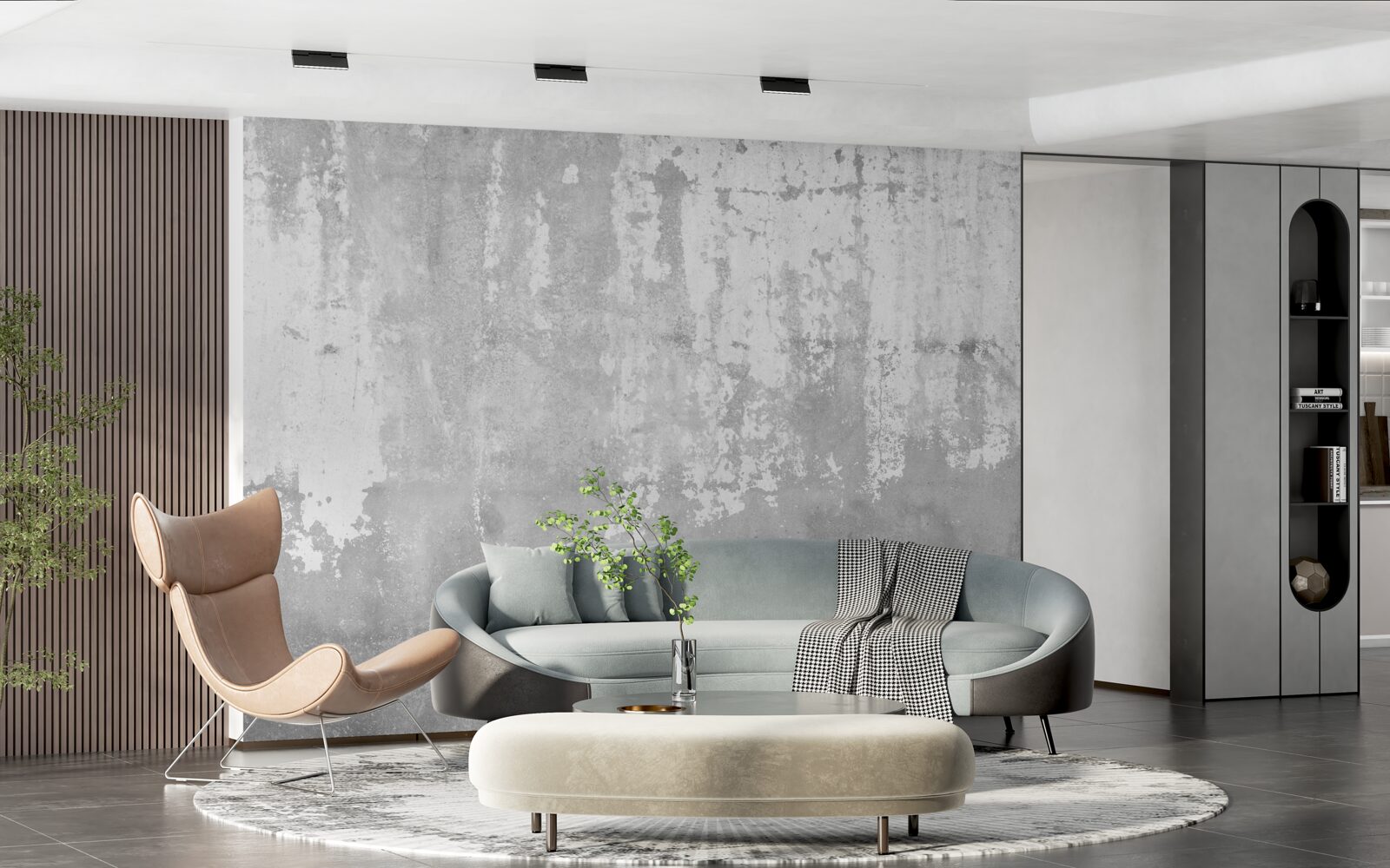 Fototapeta na zewnątrz domu jest szara ściana