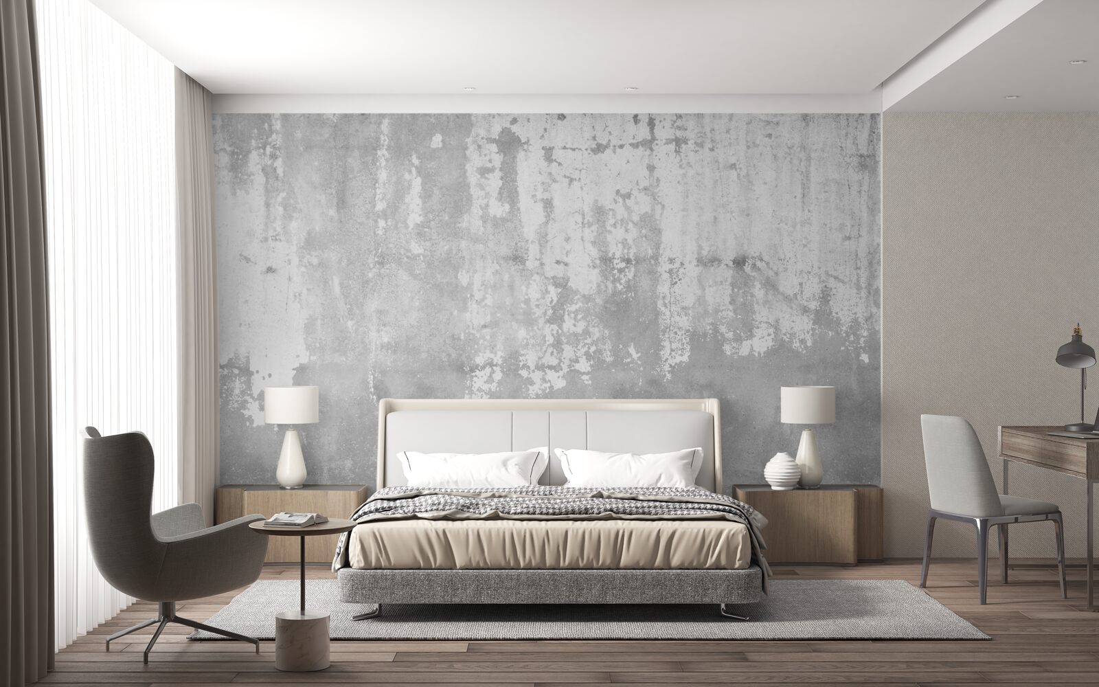 Fototapeta na zewnątrz domu jest szara ściana