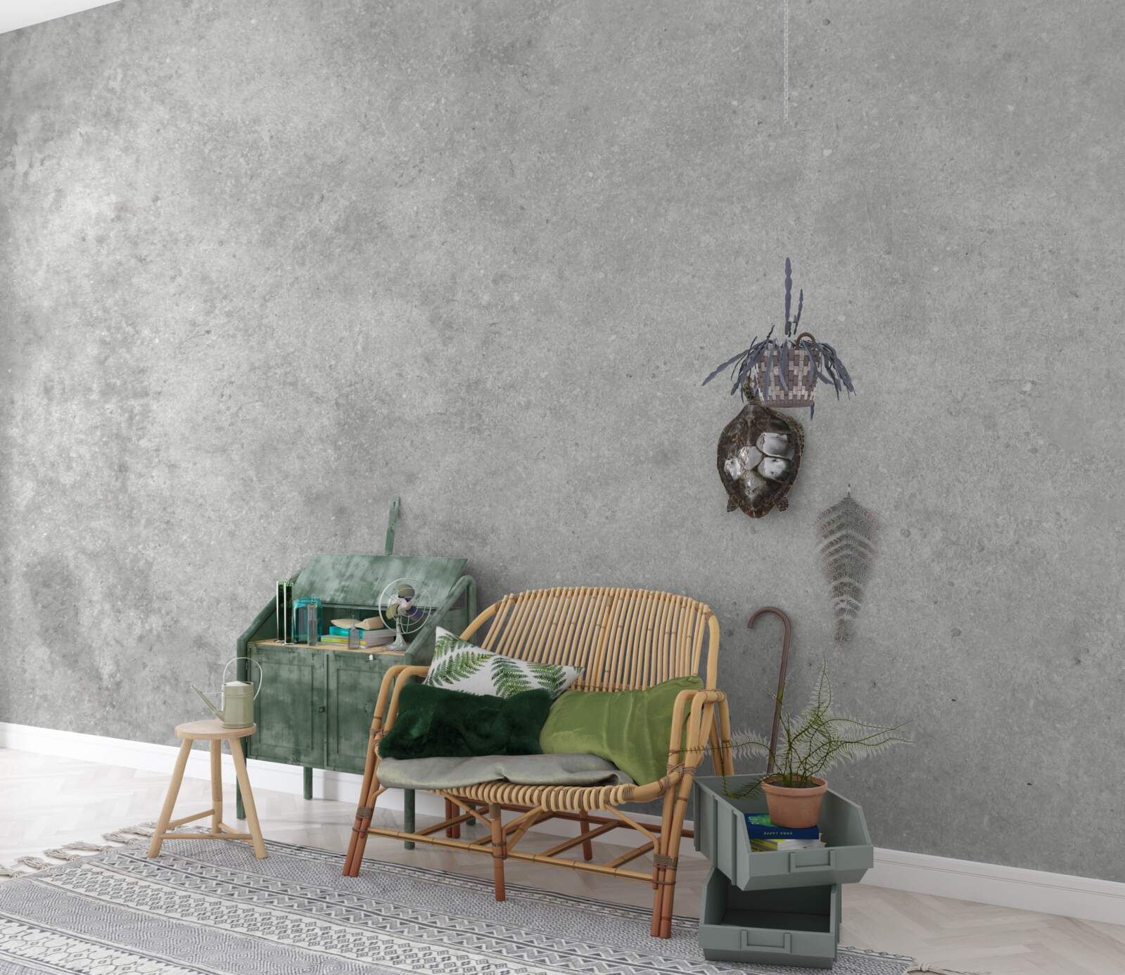 Fototapeta Ściana wykonana jest z betonu w jasnoszarym odcieniu