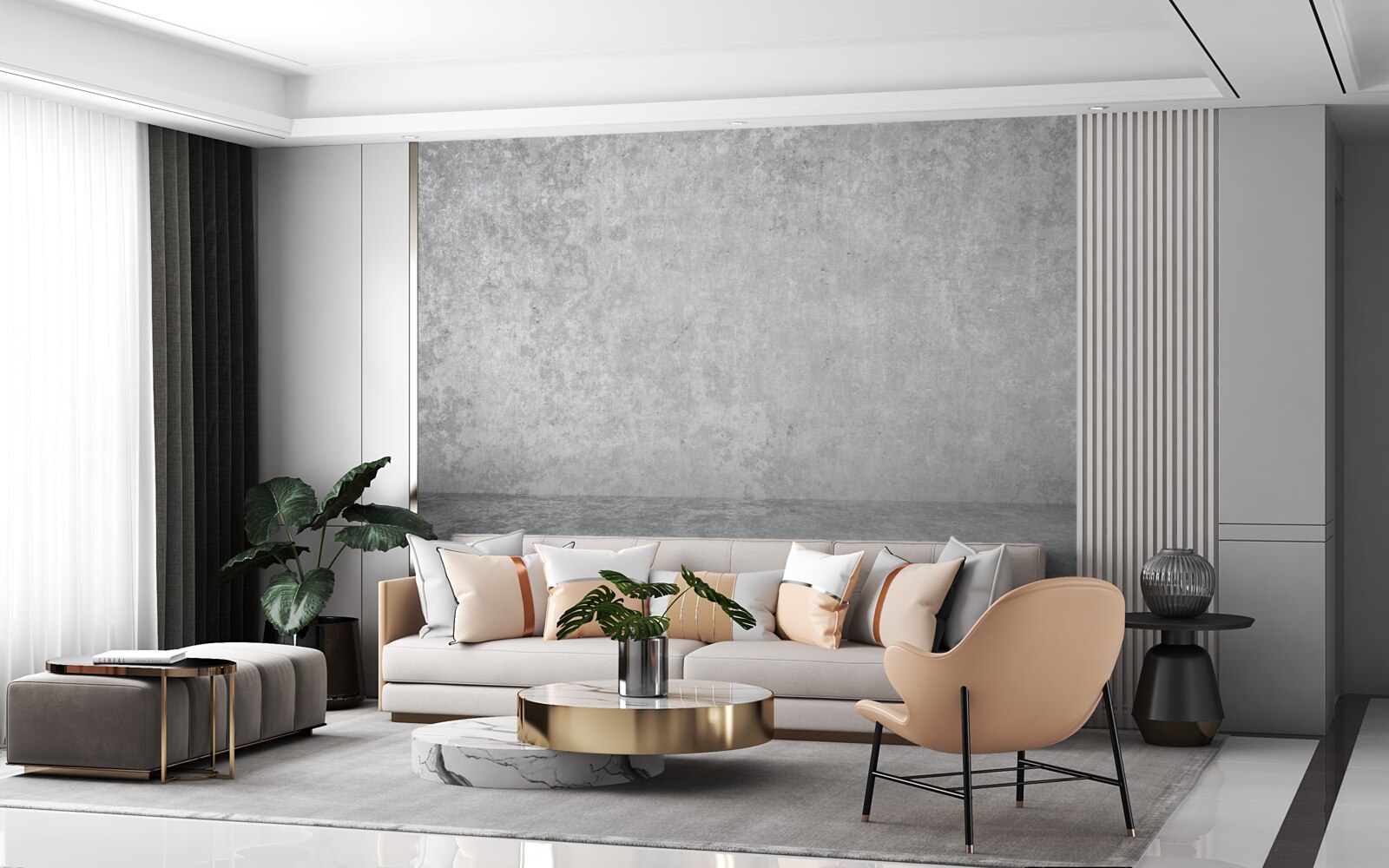 Fototapeta jasnoszara betonowa ściana