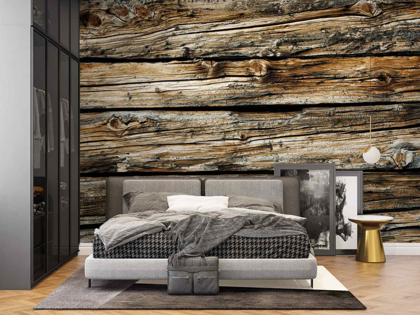 Fototapeta autentyczna drewniana deska w stylu retro