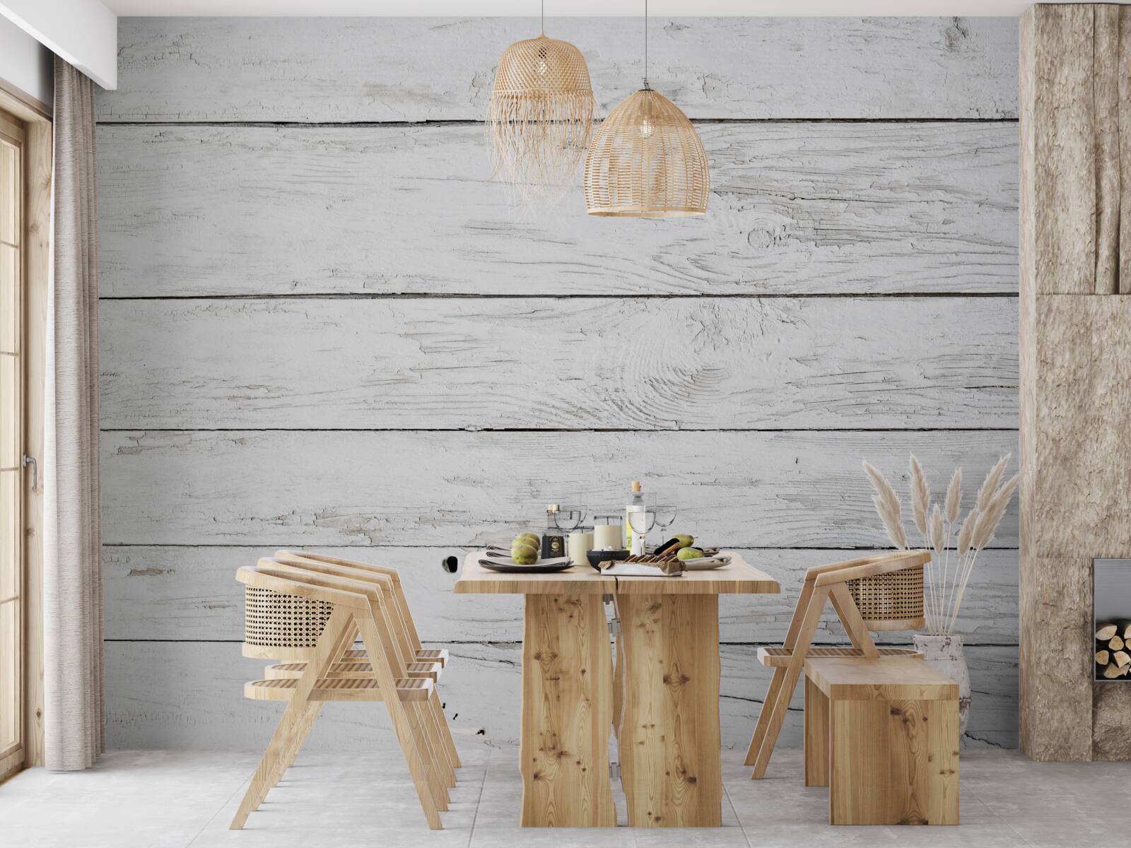 Fototapeta drewniana deska parkietowa w jasnoszarym odcieniu