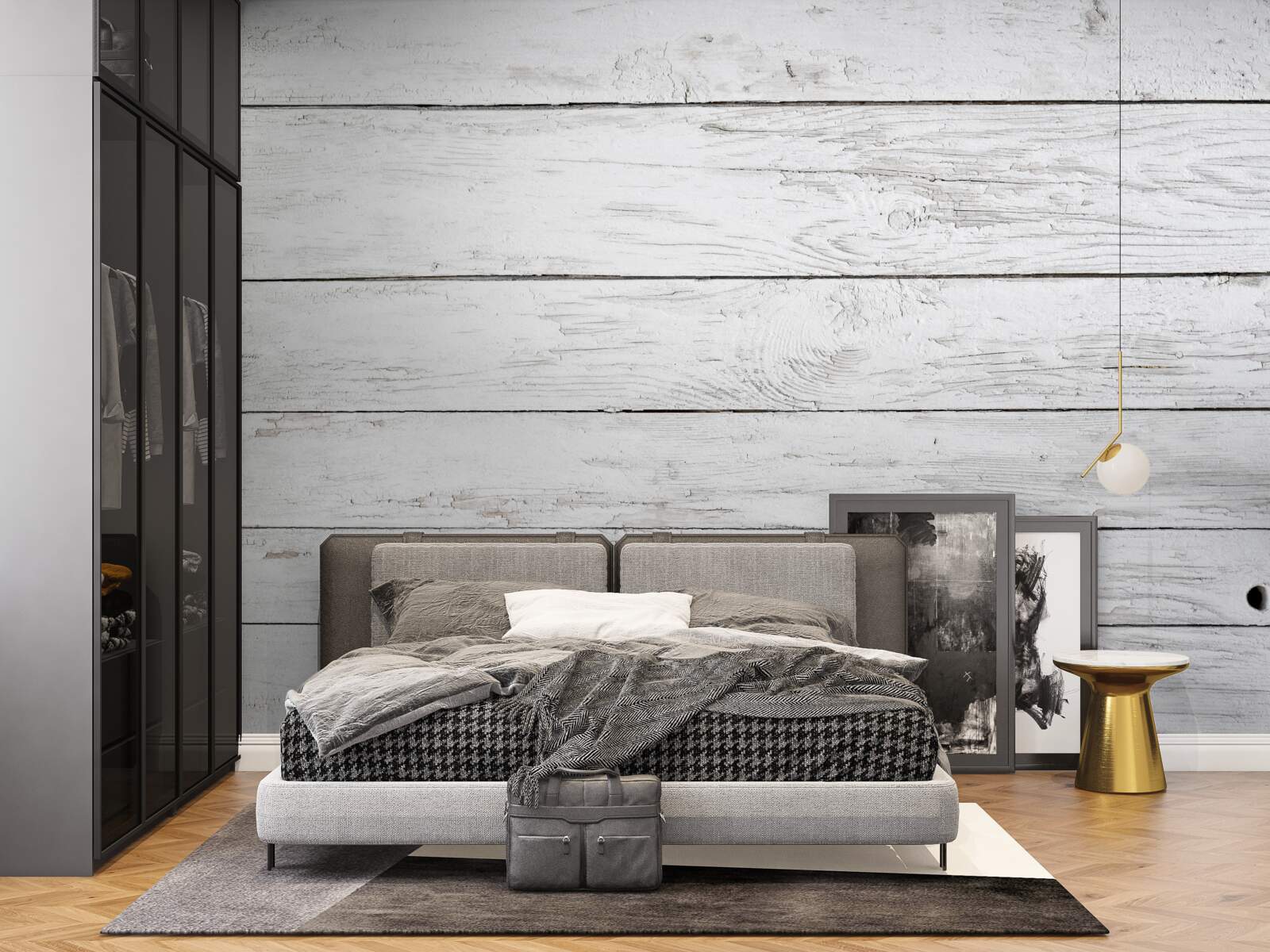 Fototapeta drewniana deska parkietowa w jasnoszarym odcieniu