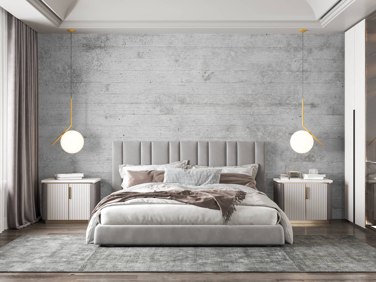 Fototapeta jasnoszara ściana z drewna