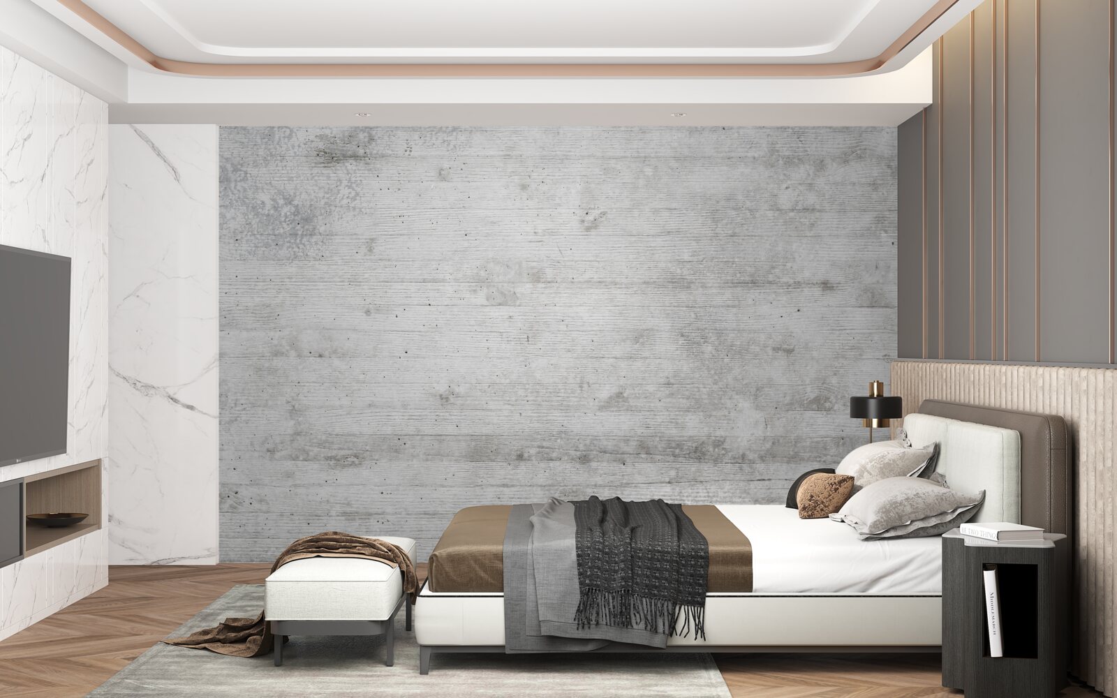 Fototapeta jasnoszara ściana z drewna