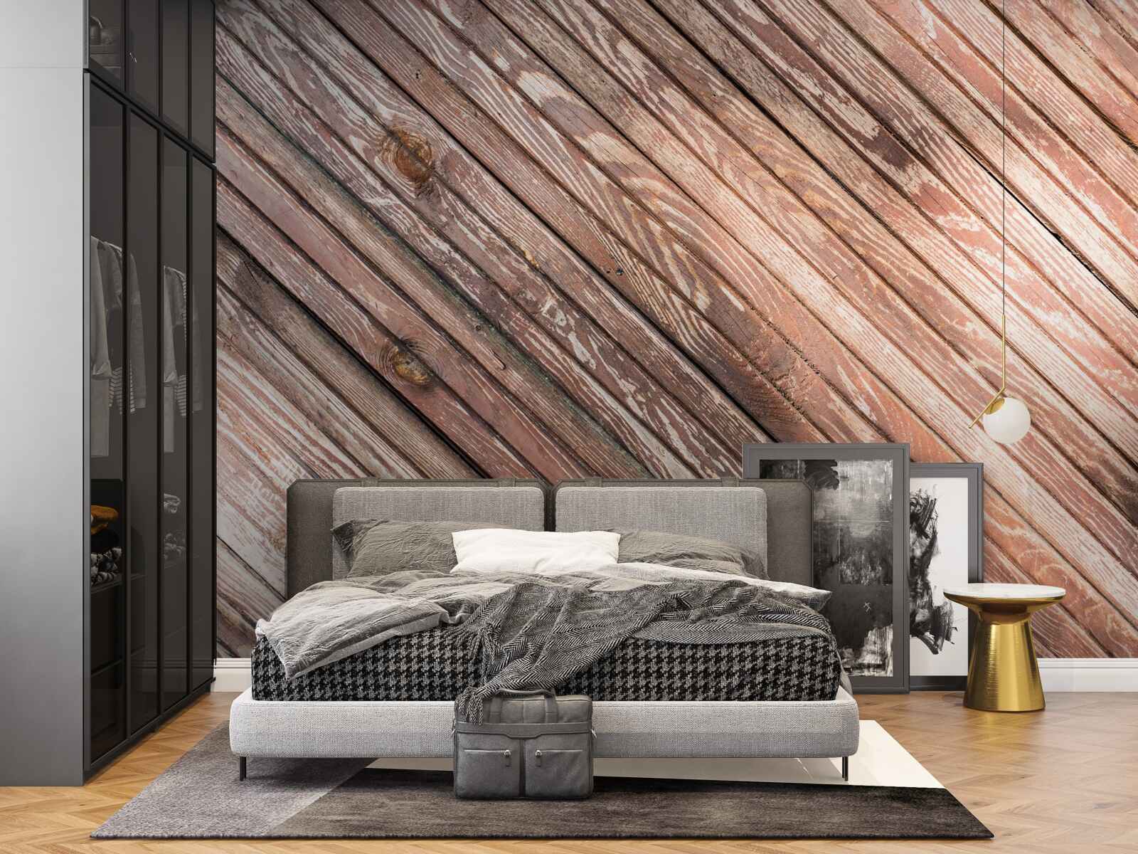 Fototapeta wąskie drewniane pręty