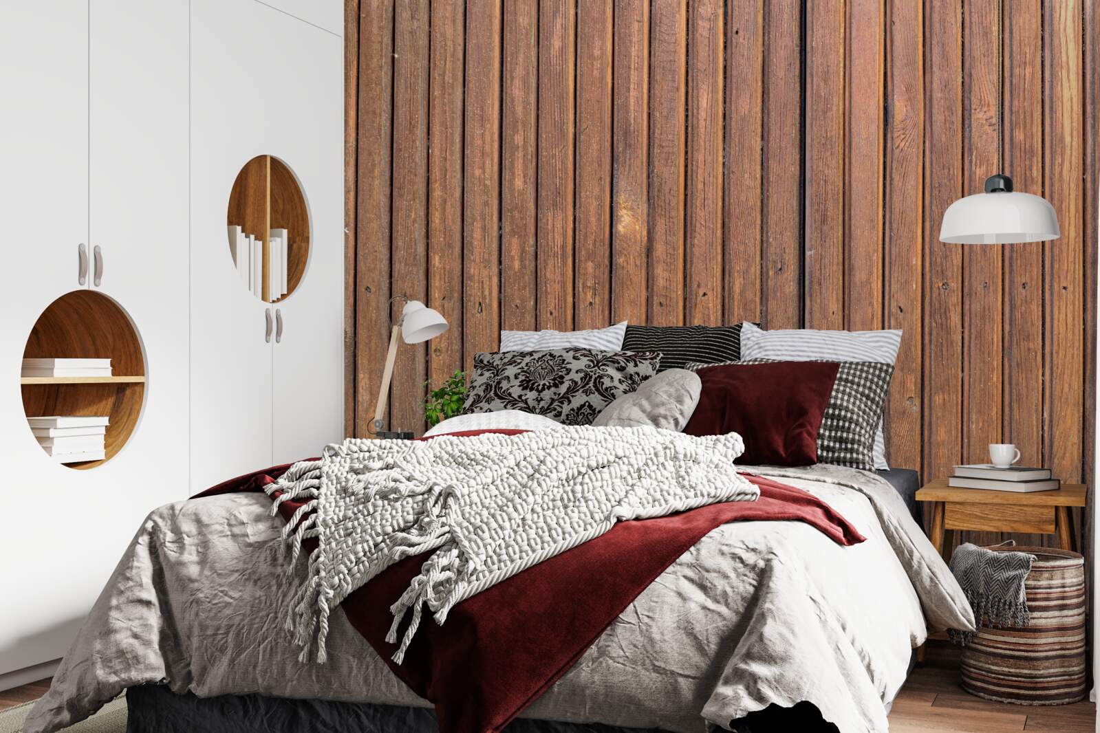 Fototapeta bariera ciągła wykonana ze starych belek drewnianych