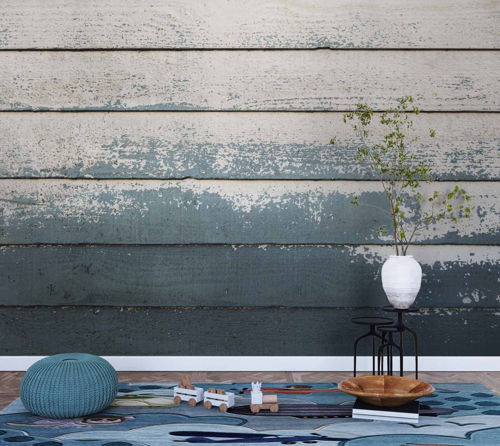 Fototapeta stara drewniana płyta, która utraciła pokrycie