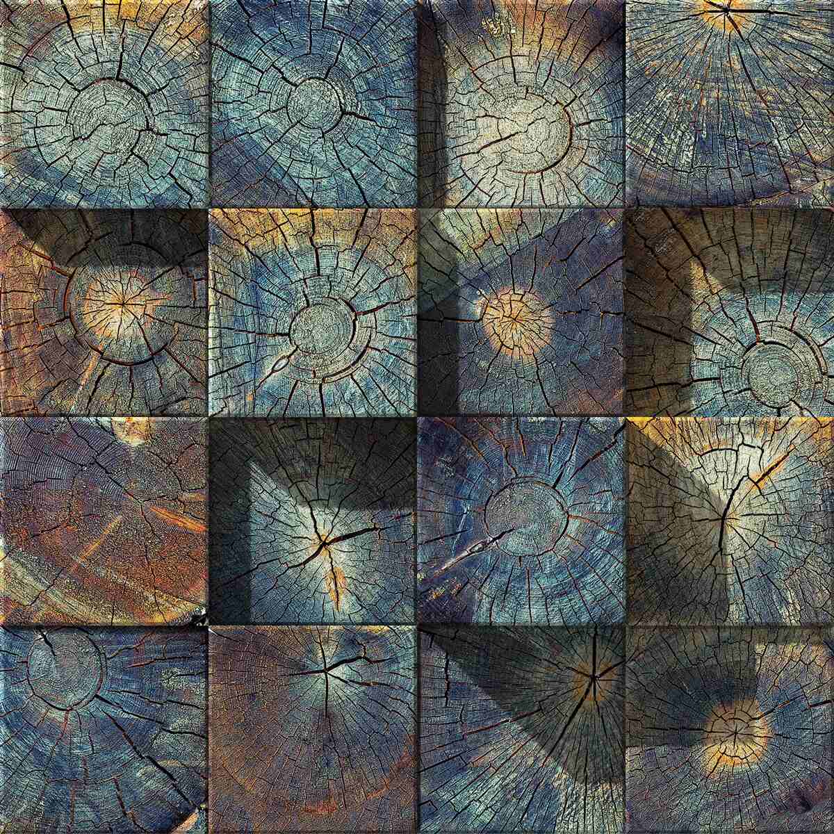 Fototapeta obiekt artystyczny wykonany z resztek drzew