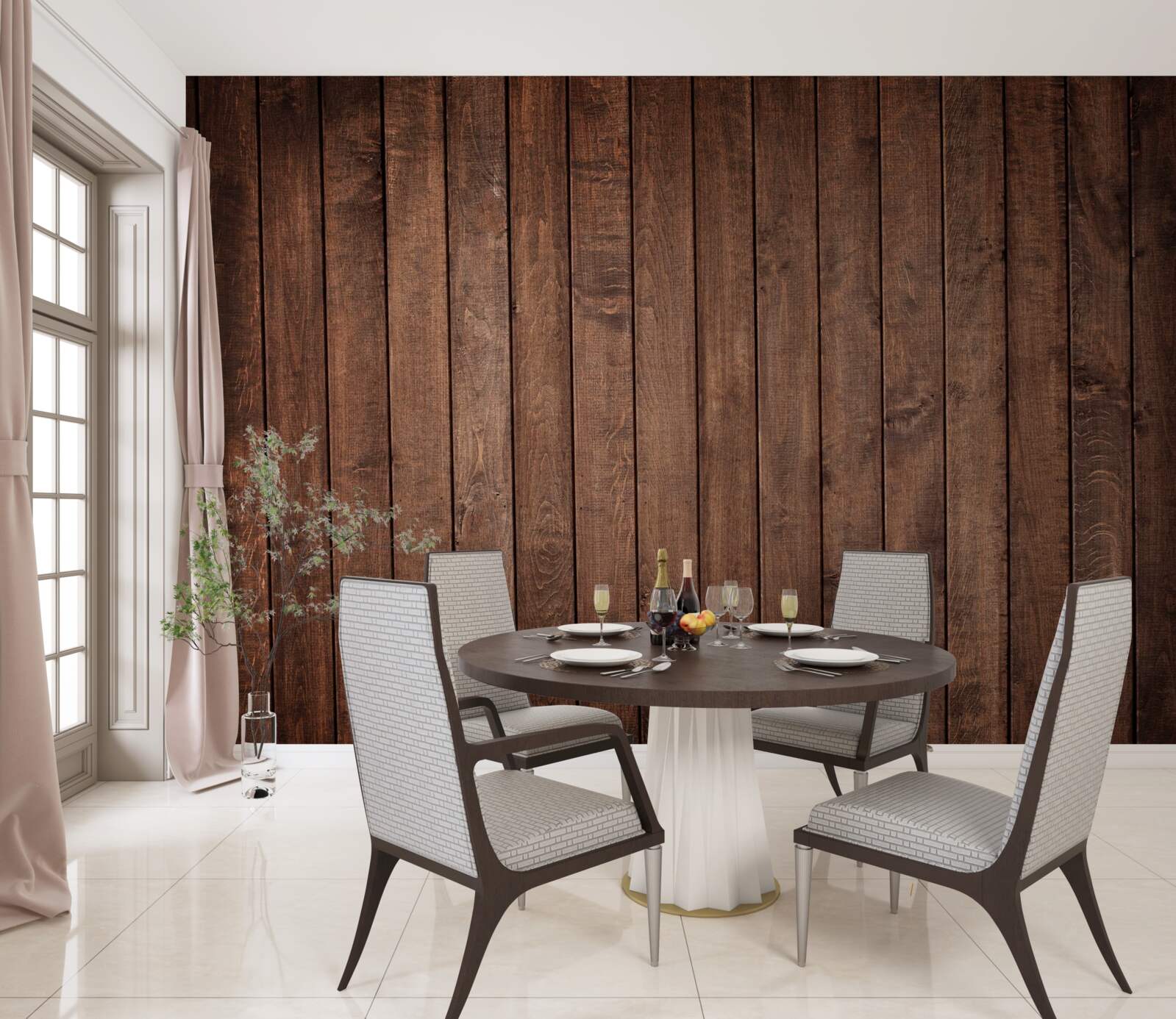 Fototapeta deska parkietowa ma atrakcyjny ciemnobrązowy odcień