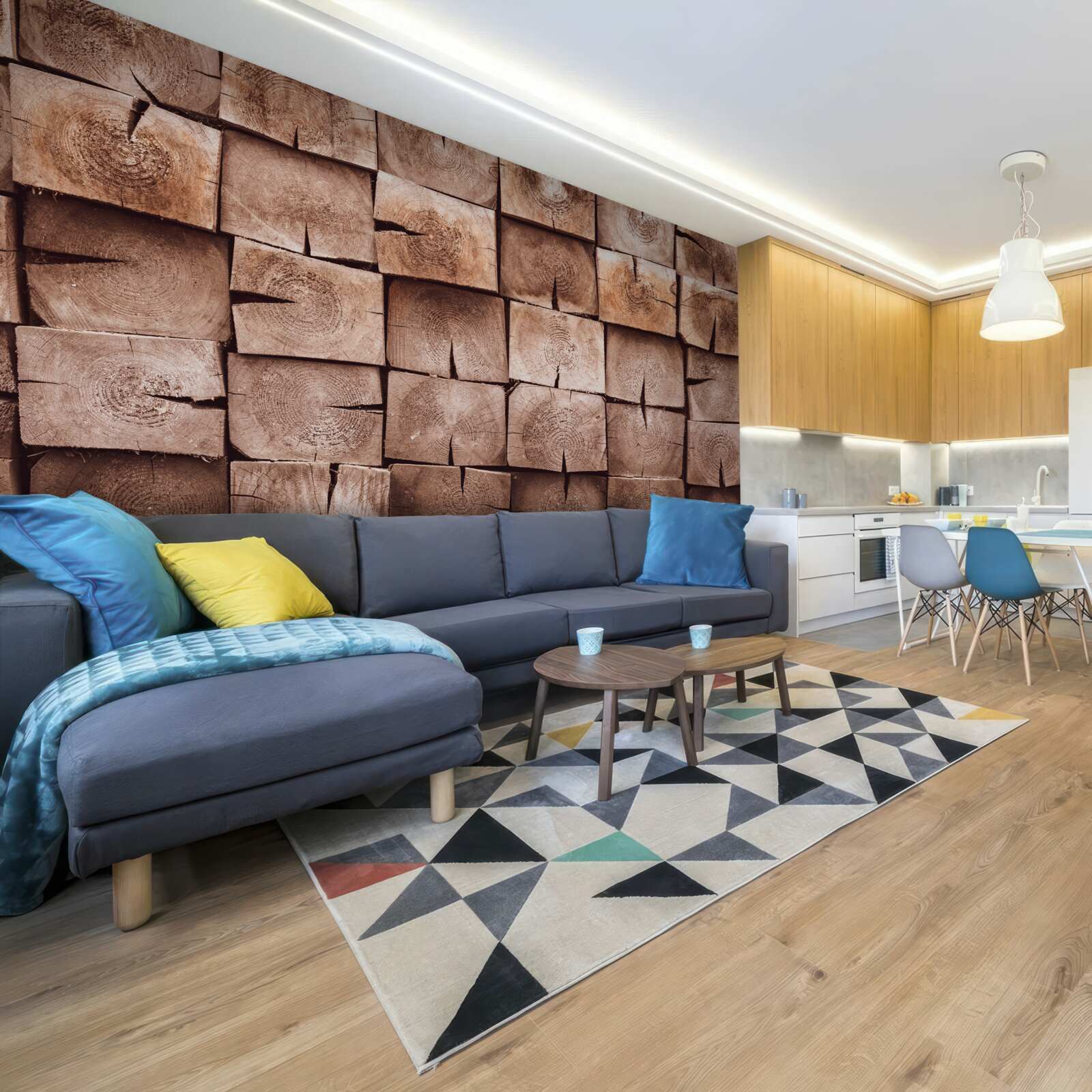 Fototapeta stos kłód drewna