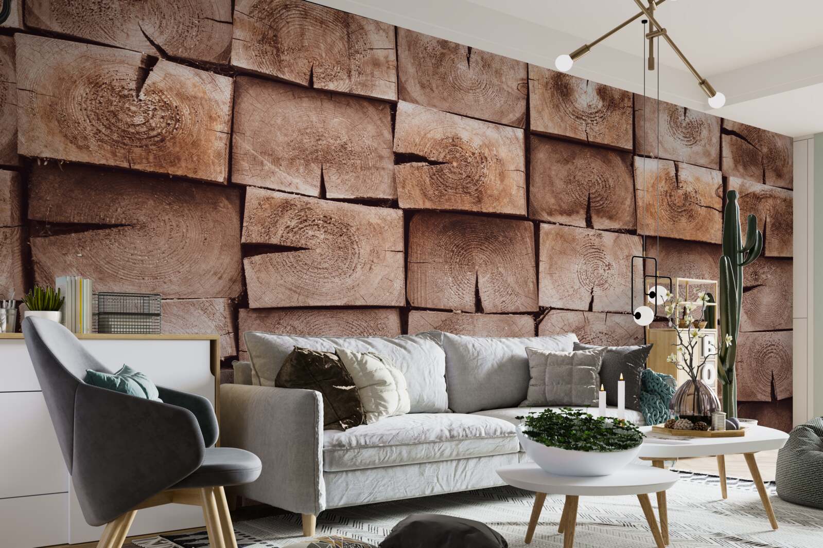 Fototapeta stos kłód drewna