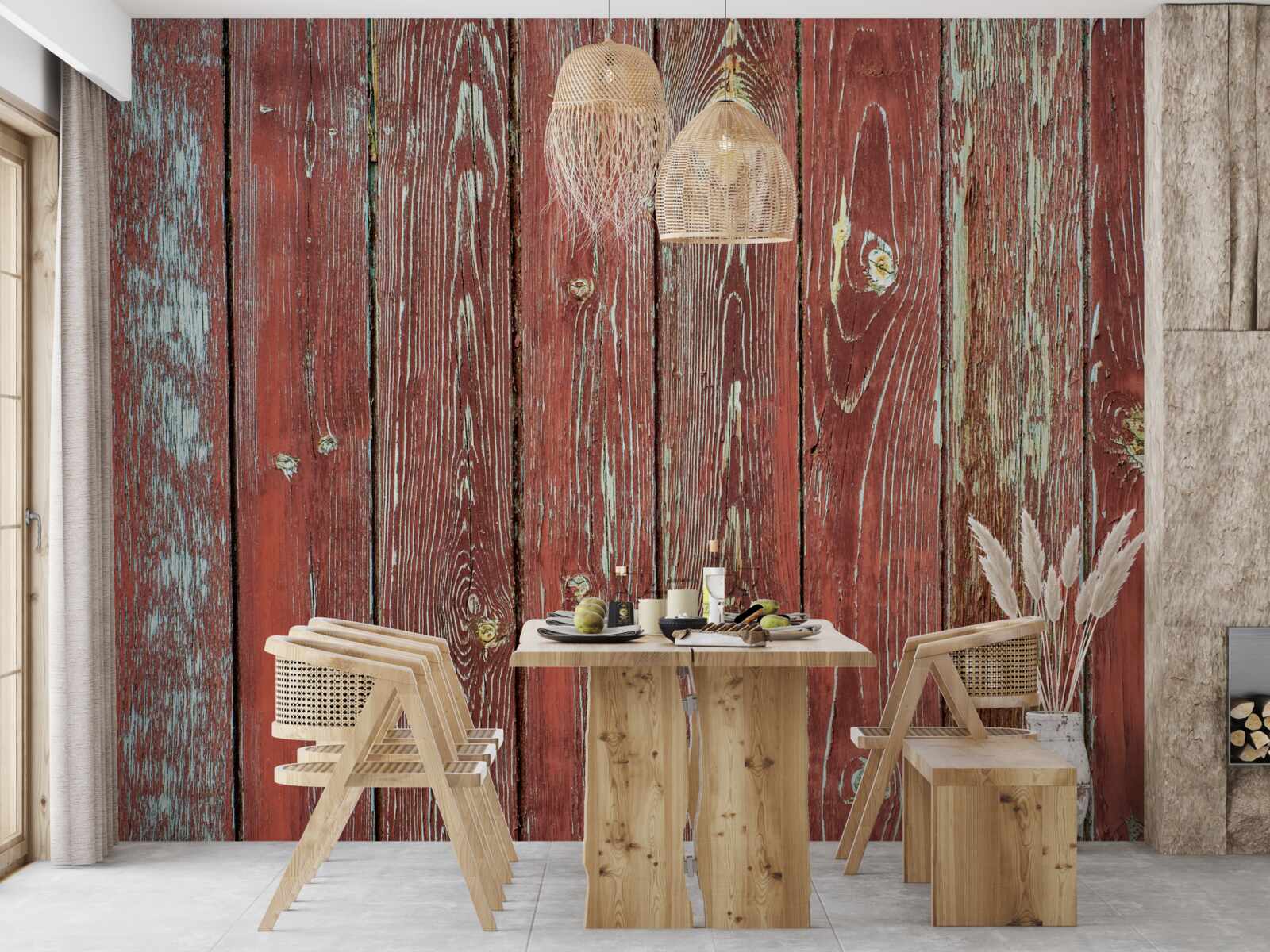 Fototapeta drewniane tło jest czerwone i ma antyczny wygląd