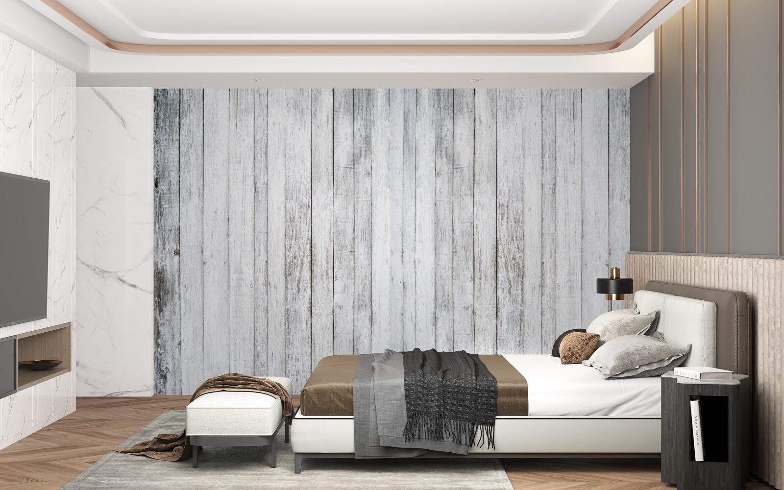 Fototapeta cienkie patyczki wykonane z jasnoszarego drewna