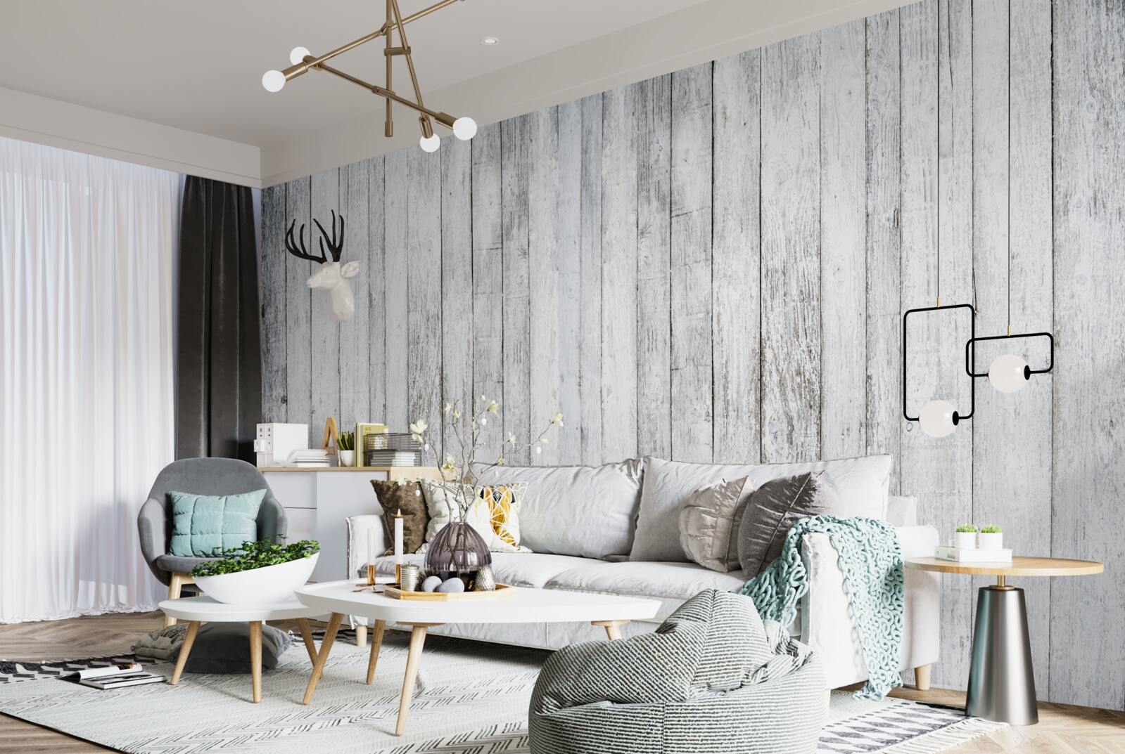 Fototapeta cienkie patyczki wykonane z jasnoszarego drewna