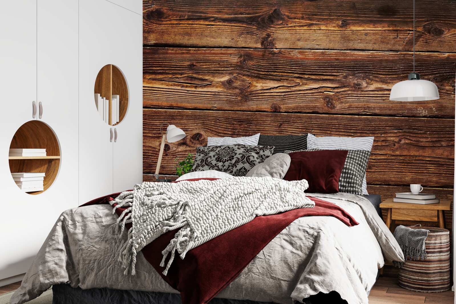 Fototapeta ciemnobrązowa deska parkietowa