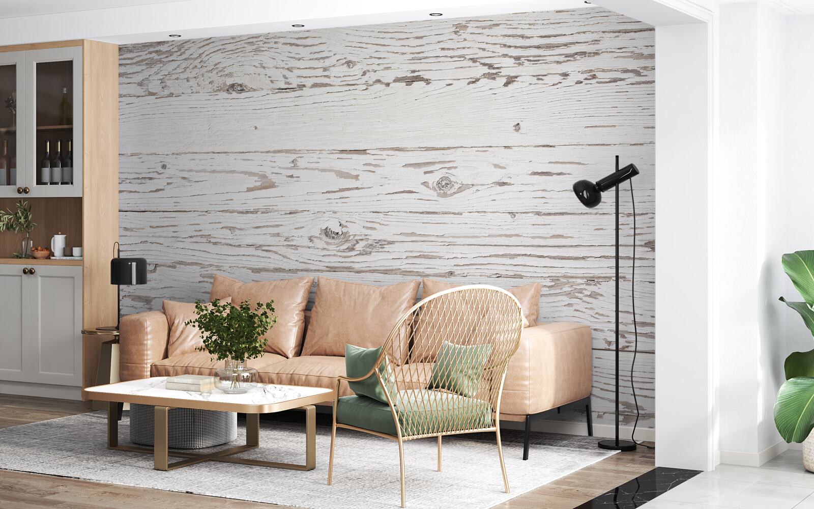 Fototapeta bielona, ​​zabytkowa deska parkietowa