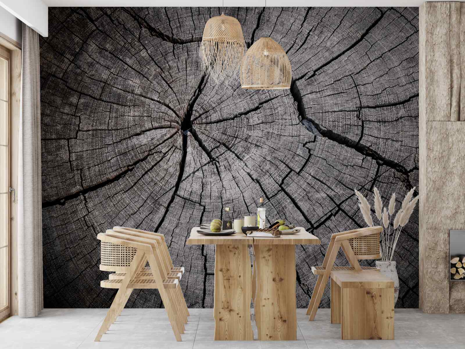 Fototapeta pęknięcia przebiegają przez stare drewno