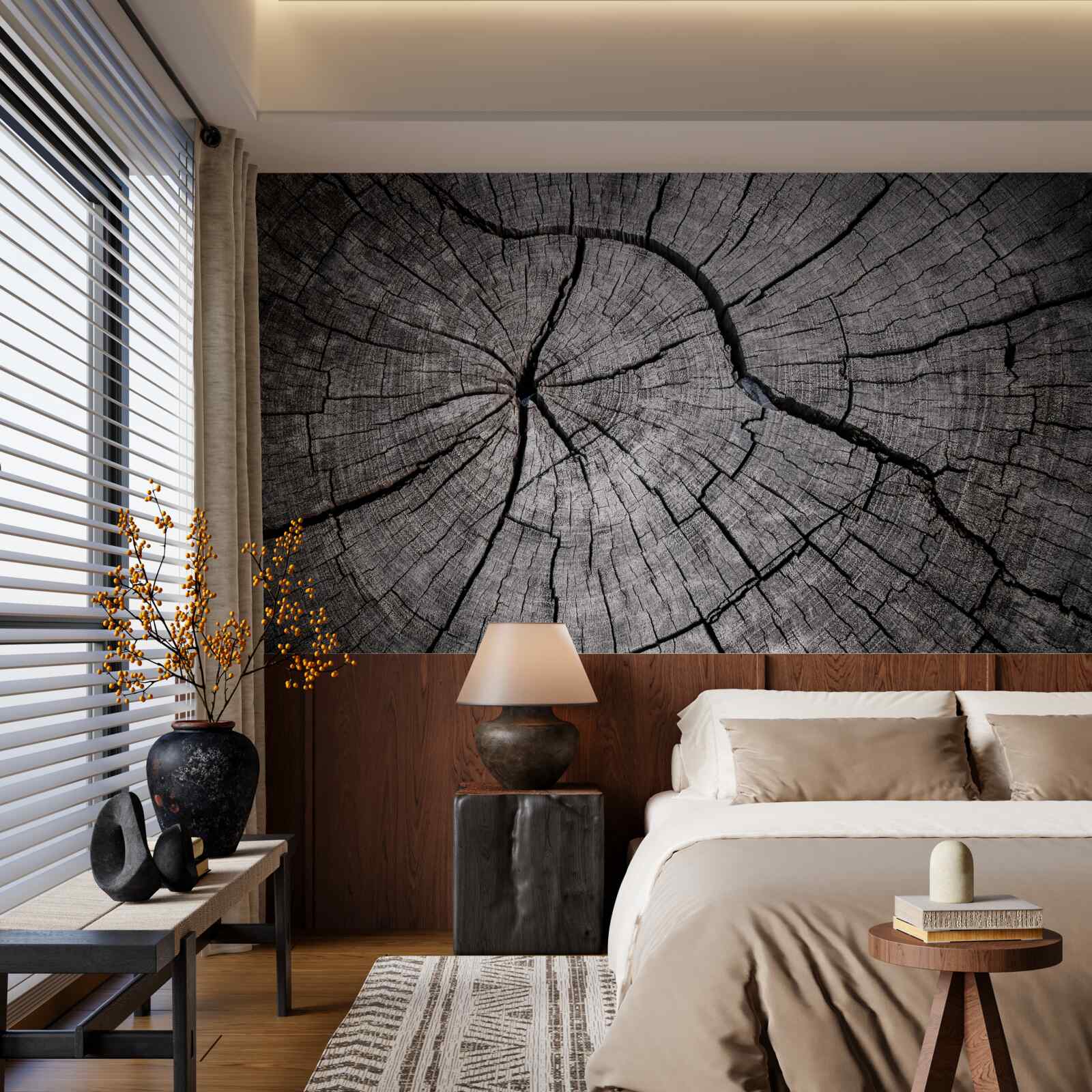 Fototapeta pęknięcia przebiegają przez stare drewno