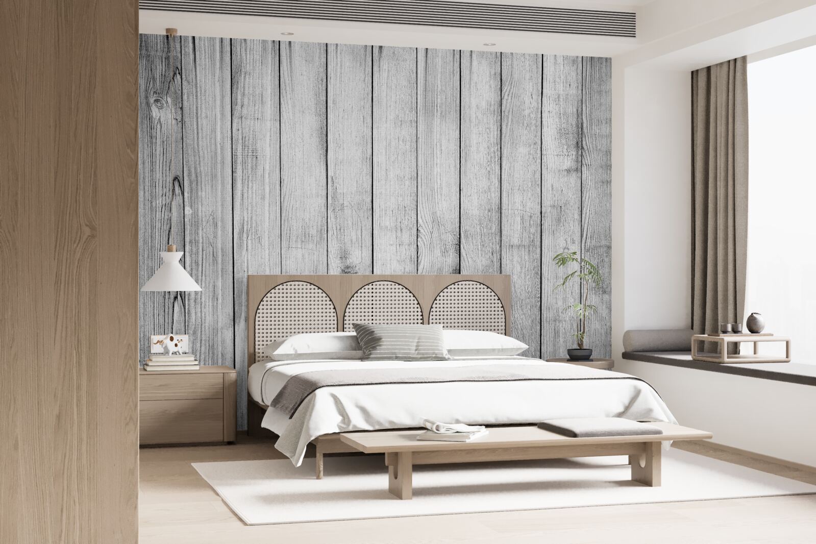 Fototapeta jasnoszara deska parkietowa