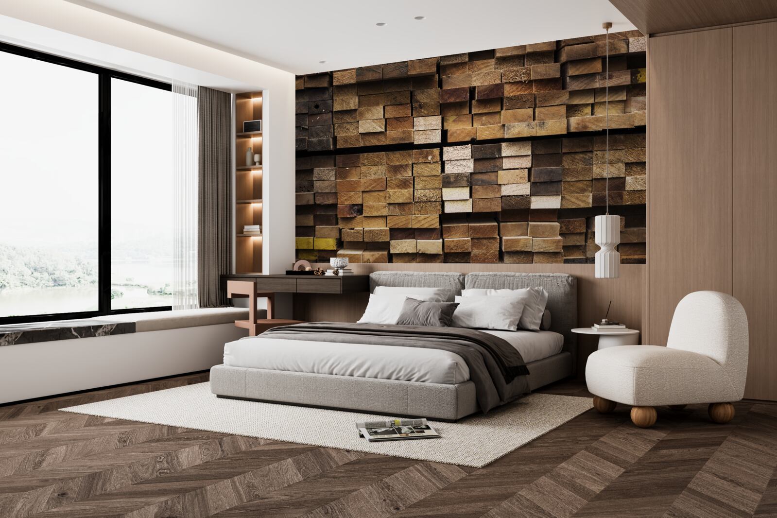 Fototapeta drewniane deski ułożone w kolejności